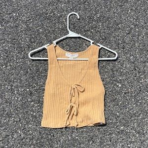 Urban outfitters cropped tie front tank